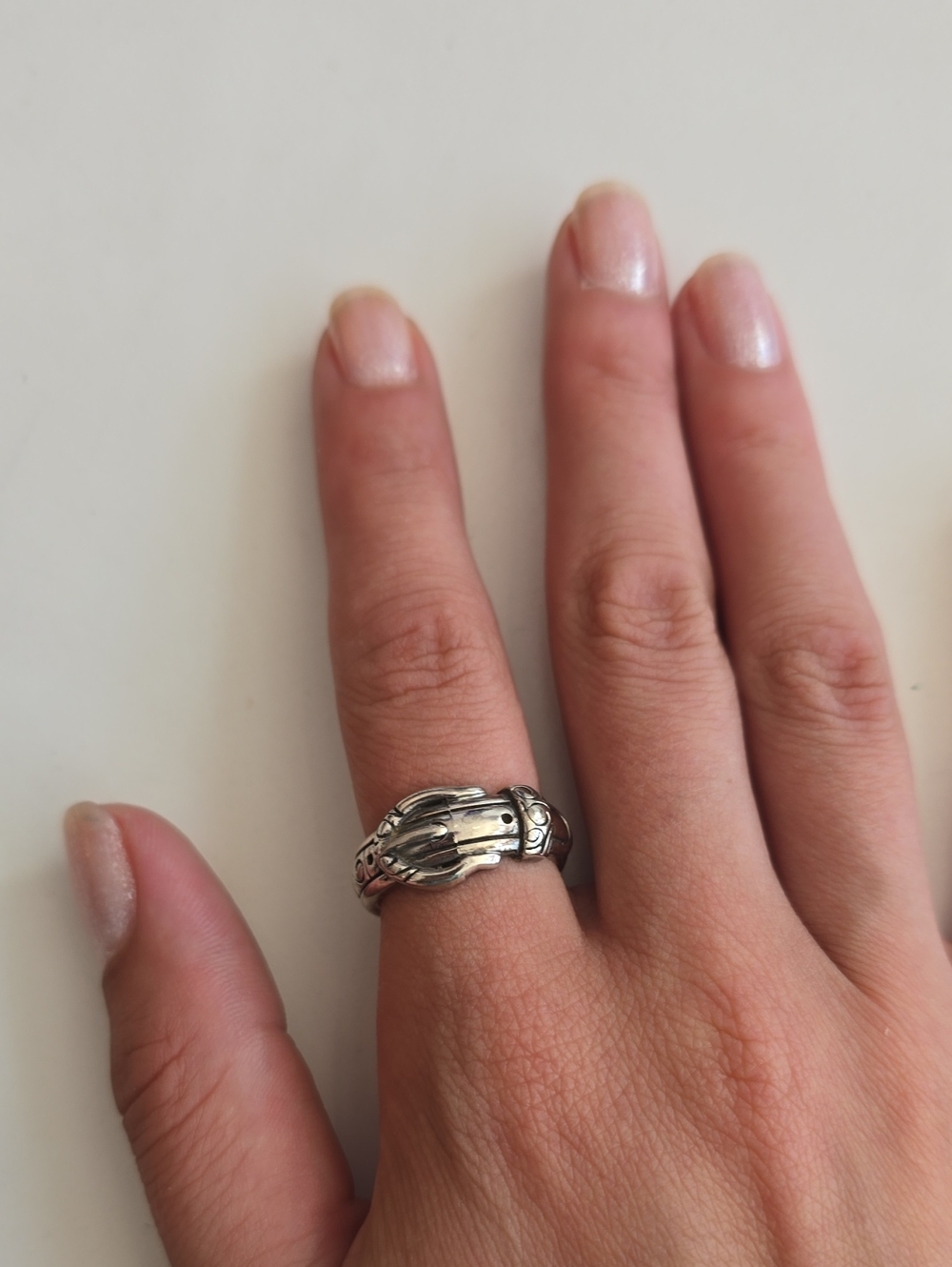 Rare VTG Silver Brighton Belt Buckle Ring